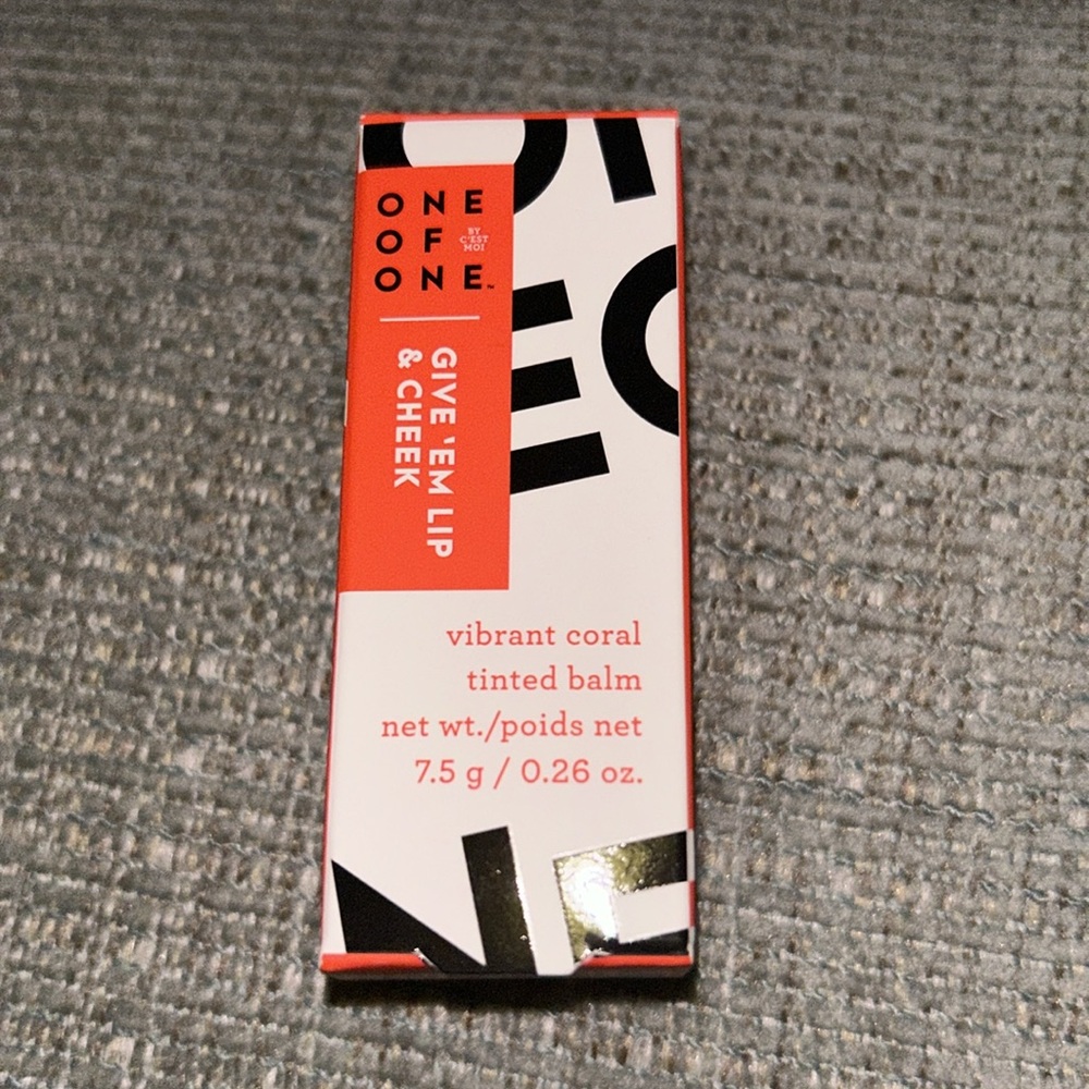 One of One by C'est Moi Give 'Em Lip (& Cheek) Tinted Balm, shade-Saucy, NIB